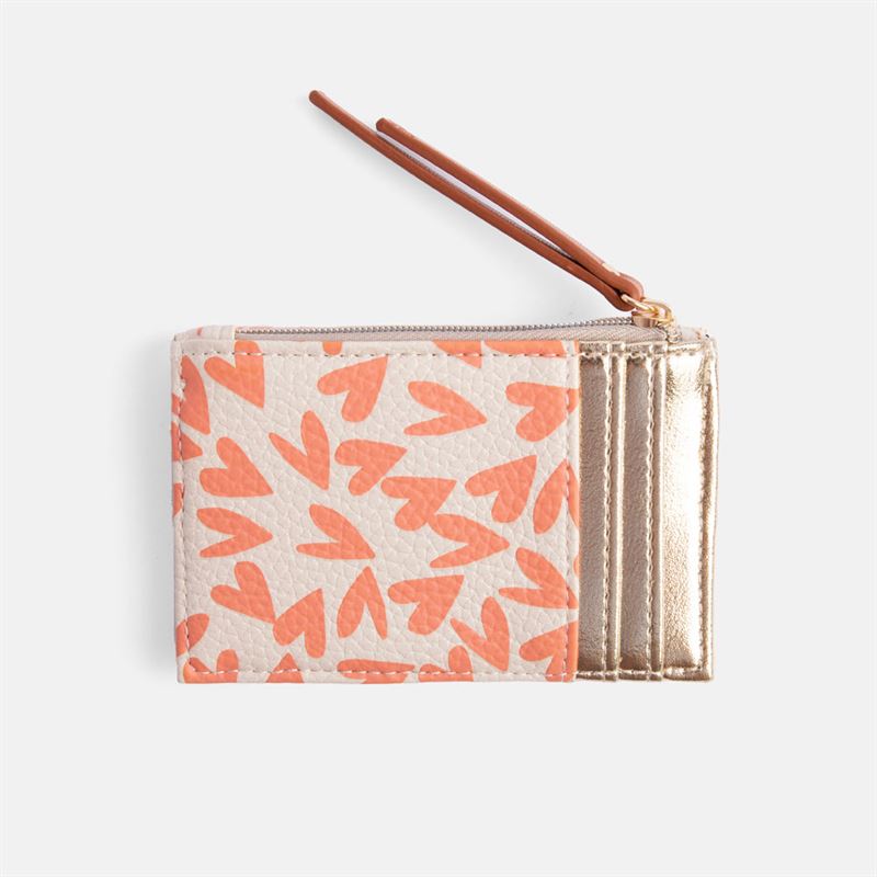 Coral Heart Coin Purse & Card Holder