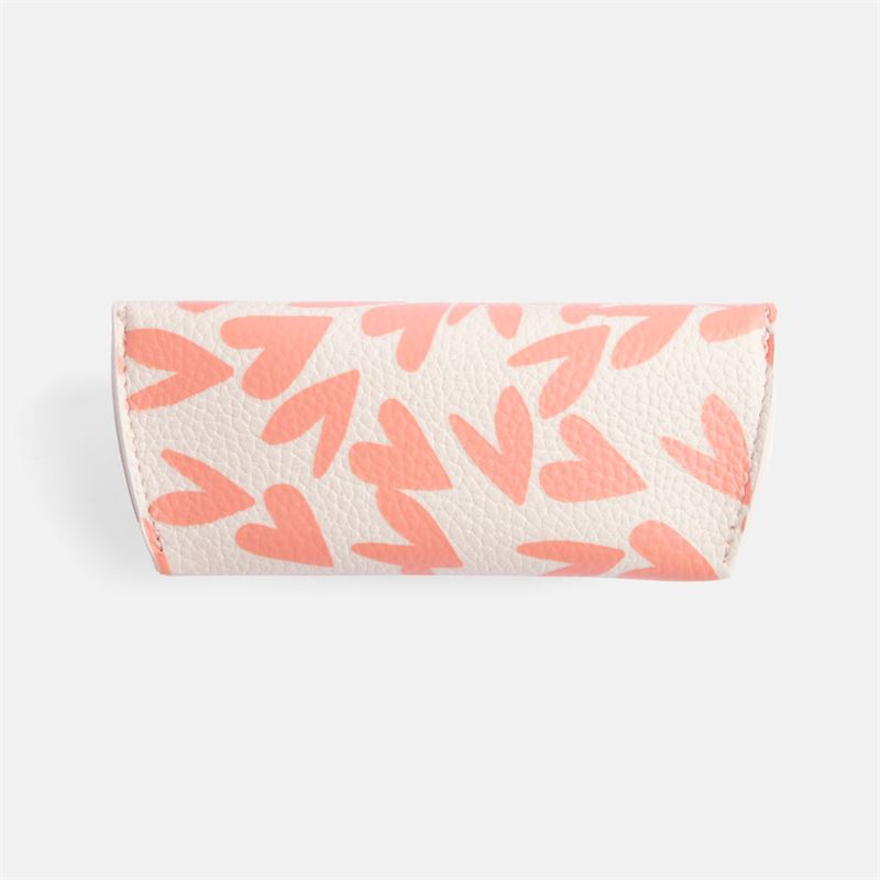 Coral Heart Eye Glasses Case