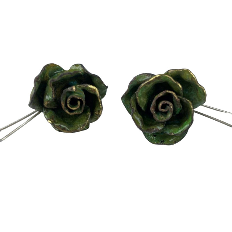 Large Rose Earrings