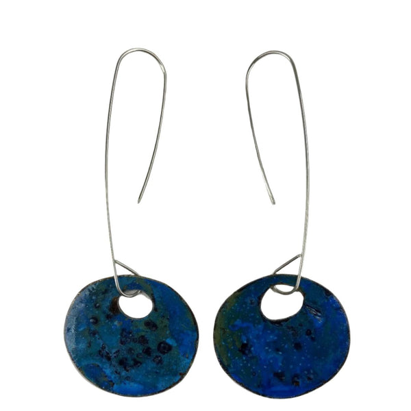 Flat Oval Disc Earrings 80mm