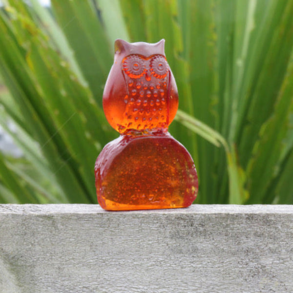 Savvy | Small Amber Glass Owl