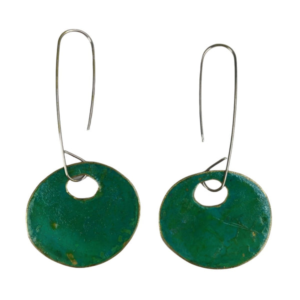 Flat Oval Disc Earrings 70mm