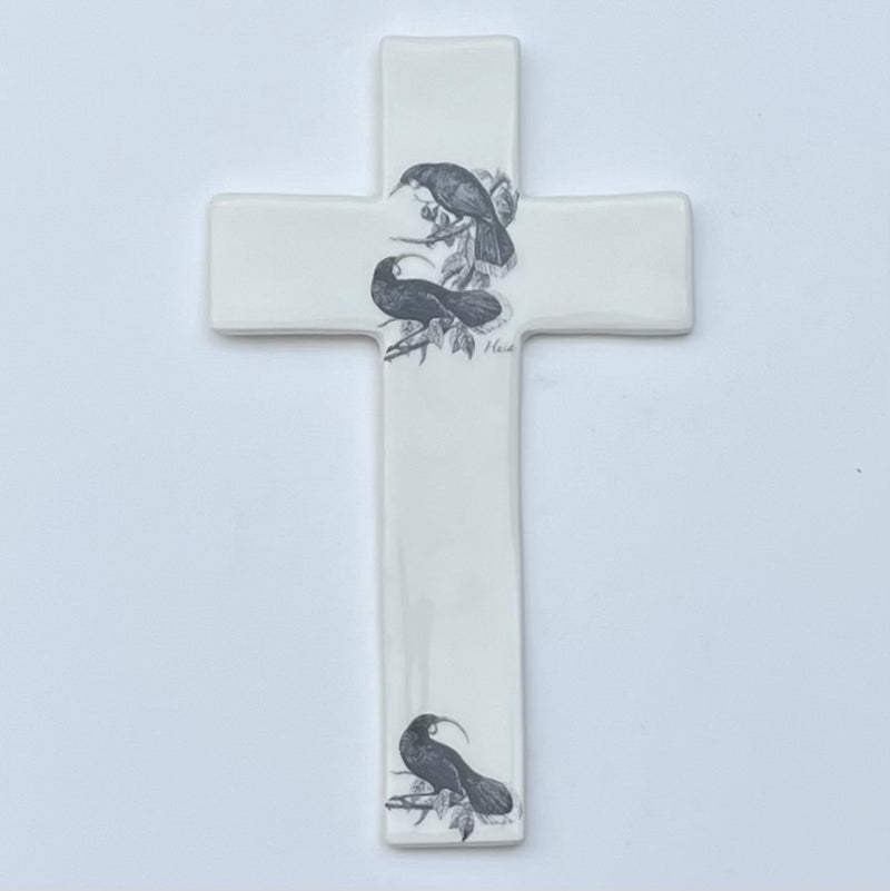 Ceramic Cross | Huia Bird Trio