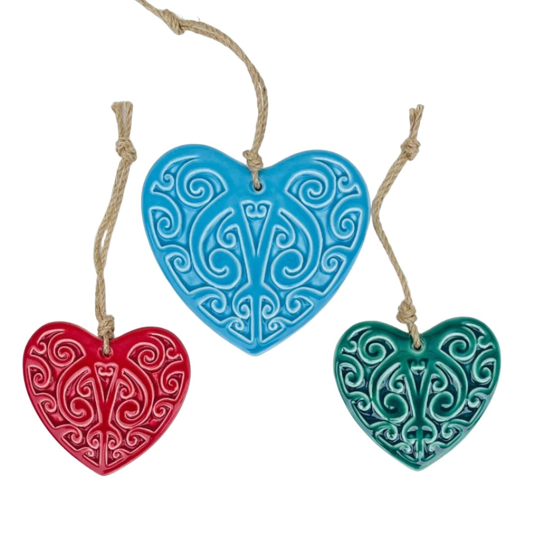 Kowhaiwhai Ceramic Hearts hand made by Painted Pacific Pottery – Next ...