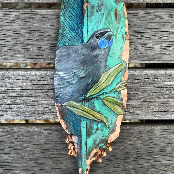 Kōkako On Copper Feather