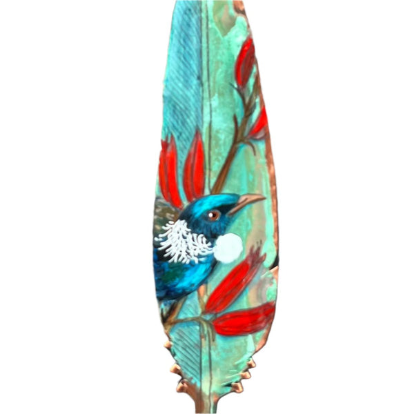 Tūī On Flax On Copper Feather