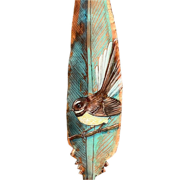 Fantail On Copper Feather