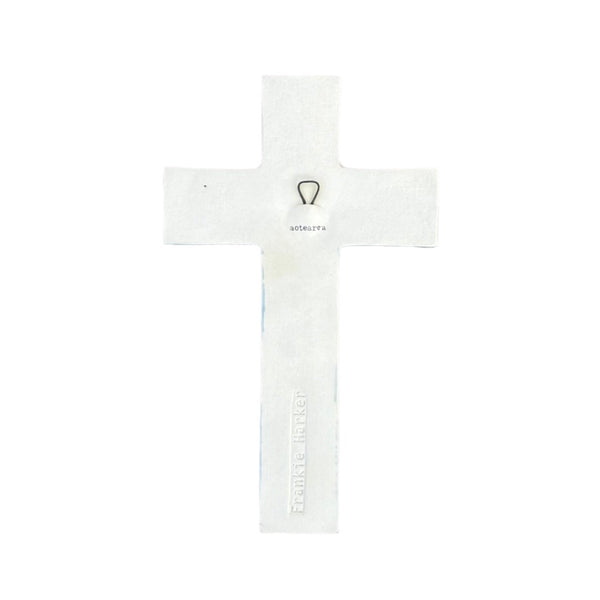 Ceramic Cross | Rangitoto With Bird