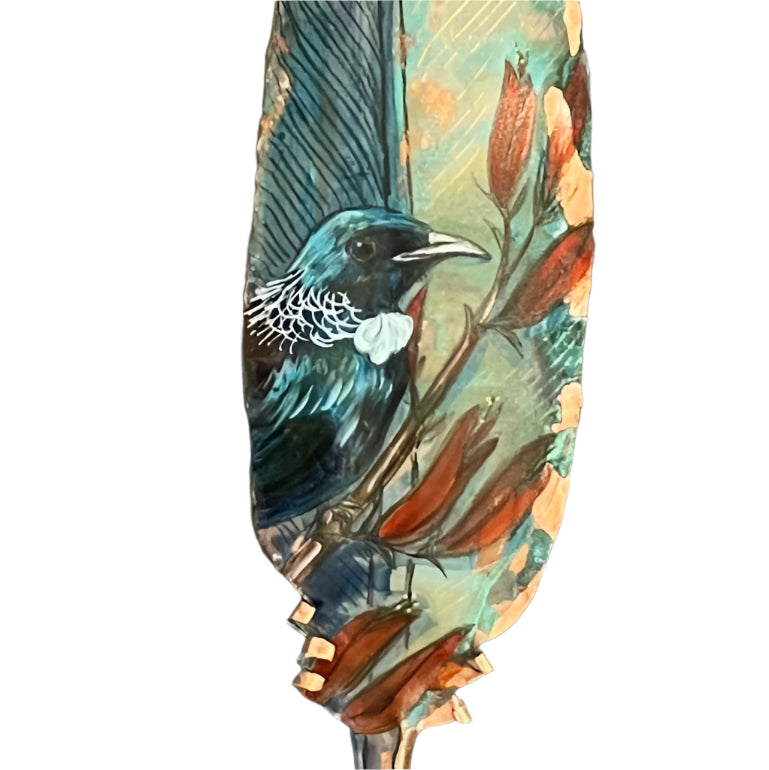 Tūī On Copper Feather | Right Facing