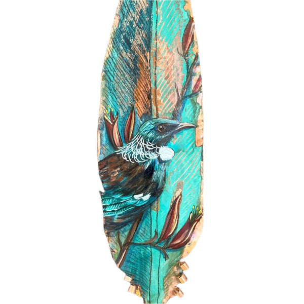 Copper Feather | Tūī On Flax