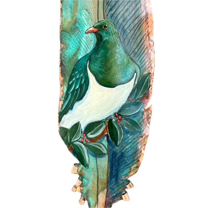 Copper Feather | Kererū On Branch