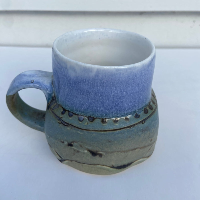 Greeny Blue Square Bottom Cup