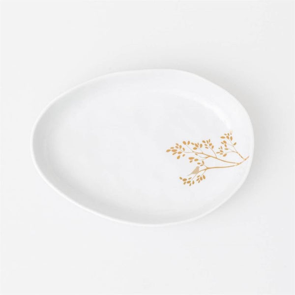 Shallow Dish With Gold Branch