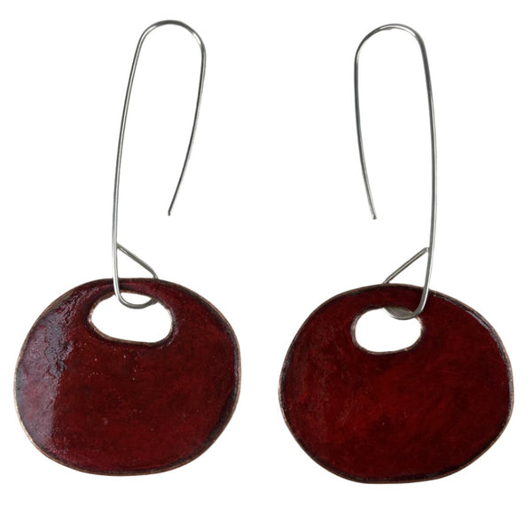 Flat Oval Disc Earrings 70mm