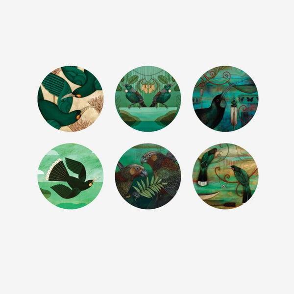 Coasters | Birds Of NZ Collection | Boxed Set Of 6