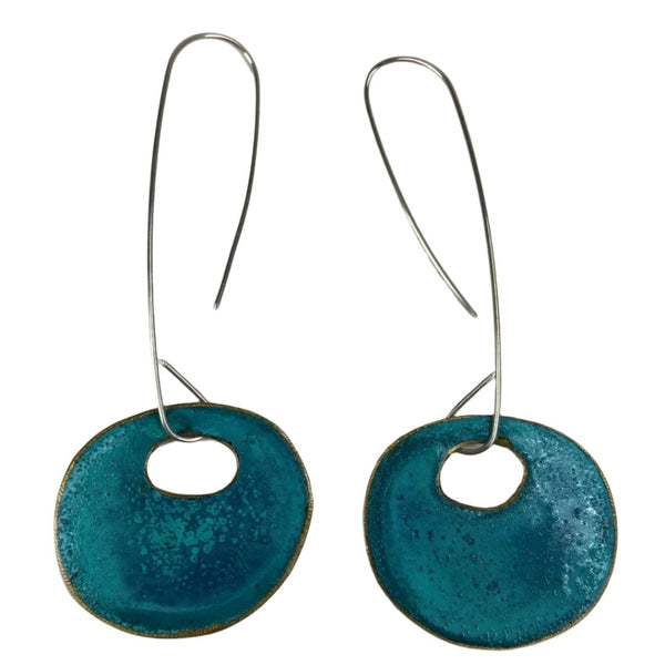 Flat Oval Disc Earrings 80mm