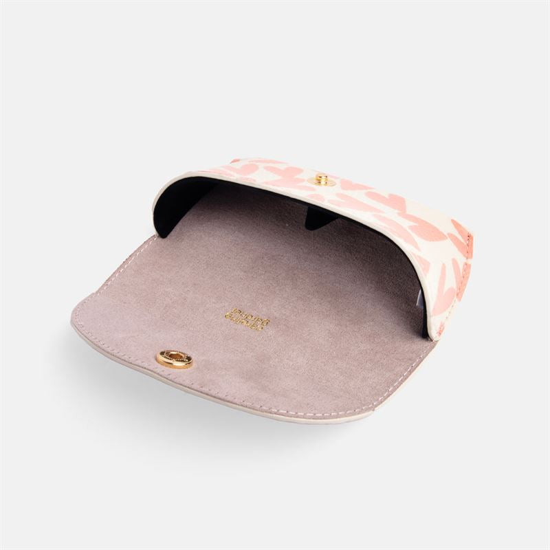 Coral Heart Eye Glasses Case