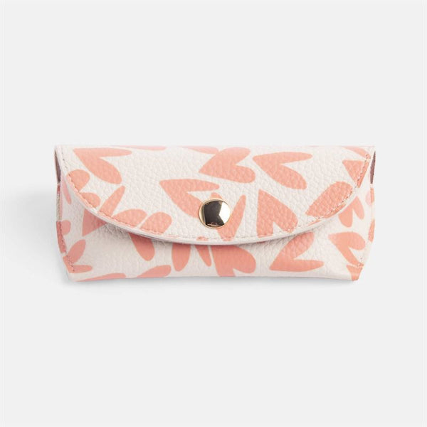 Coral Heart Eye Glasses Case