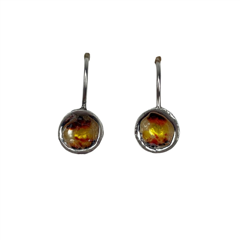 Single Rim Glass Enamel Earrings