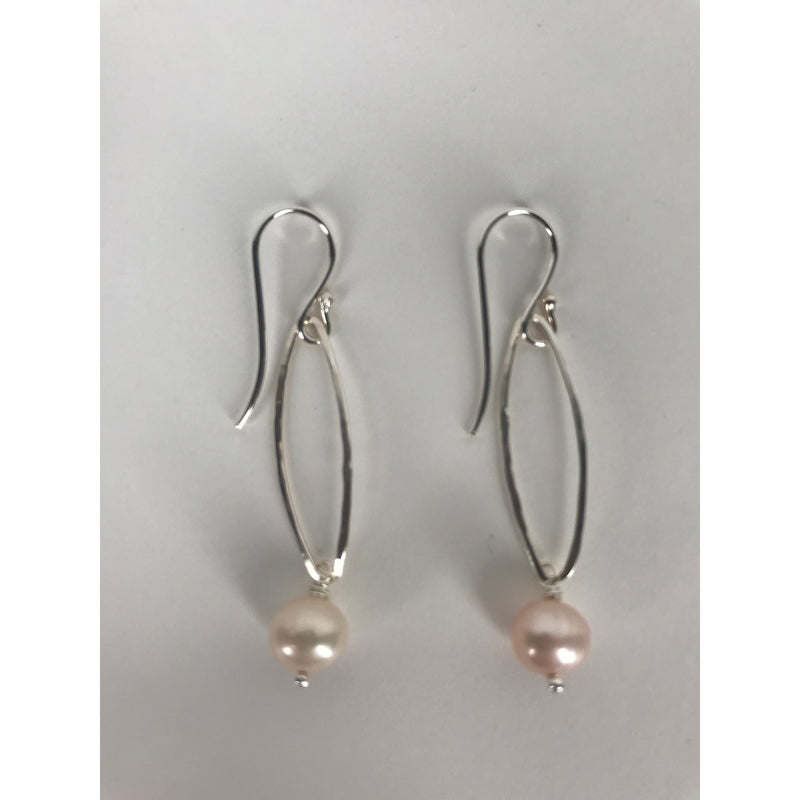 Pearl Oval Link Earrings